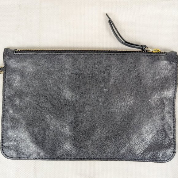 Authentic Bottega Veneta Black Leather Pouch Made in Italy